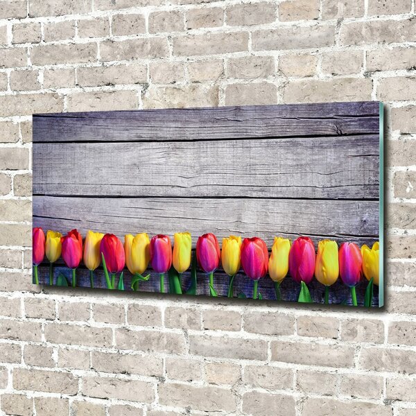 Foto obraz skleněný horizontální Tulipány na stromě osh-103218042