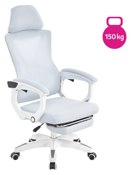KONDELA Kancelářské křeslo, světle šedá/bílá, nosnost 150 kg, MALVIN