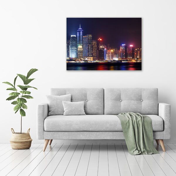 Foto obraz fotografie na skle Noční Hongkong osh-103649415