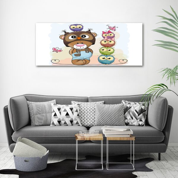 Foto-obraz canvas do obýváku Medvídek a sovy oc-104192843