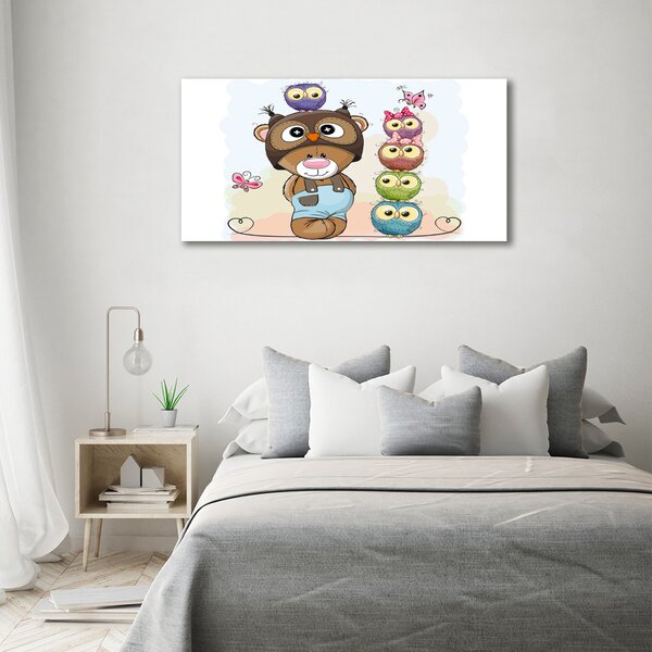 Foto-obraz canvas do obýváku Medvídek a sovy oc-104192843