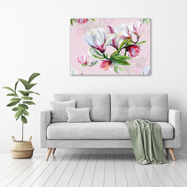 Fotoobraz skleněný na stěnu do obýváku Květiny magnolie osh-104301807