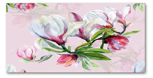 Fotoobraz skleněný na stěnu do obýváku Květiny magnolie osh-104301807