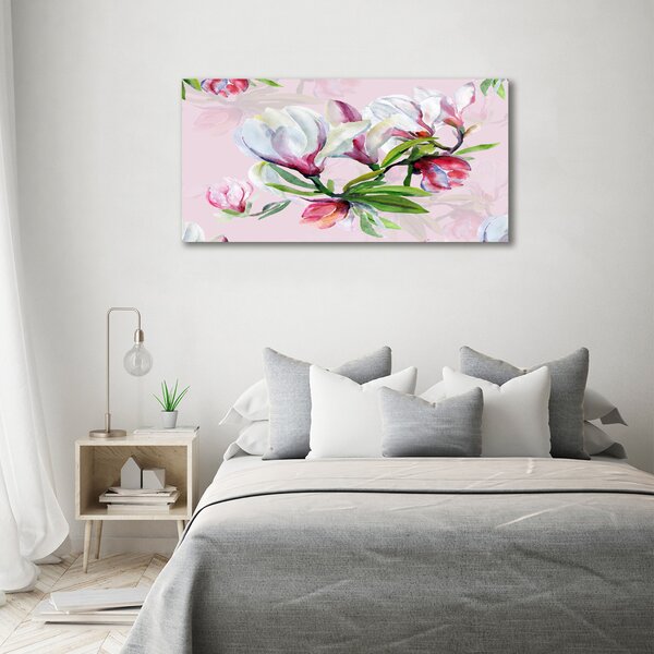 Fotoobraz skleněný na stěnu do obýváku Květiny magnolie osh-104301807