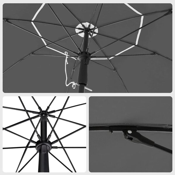 SONGMICS Plážový slunečník 160 cm šedá