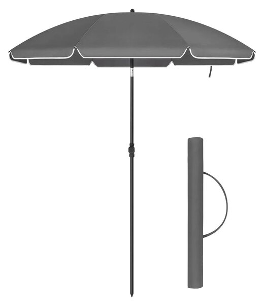 SONGMICS Plážový slunečník 160 cm šedá