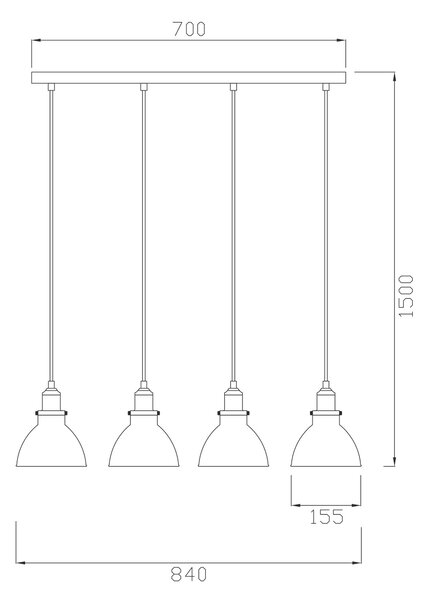 ZÁVĚSNÉ SVÍTIDLO, 84/15,5/150 cm Novel - Online Only svítidla, Online Only