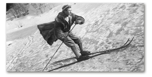 Foto obraz sklo tvrzené Lyžař osh-104441749