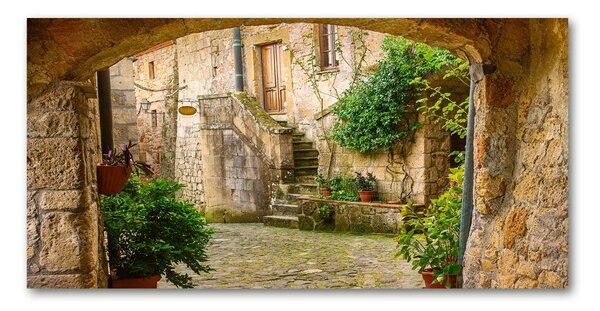 Moderní skleněný obraz z fotografie Italské uličky osh-104483708