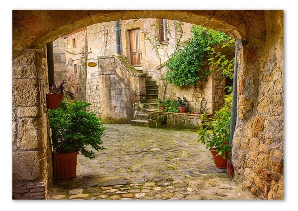 Moderní skleněný obraz z fotografie Italské uličky osh-104483708