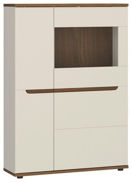 VITRÍNA, barvy ořechu, kašmírová, 90/135/38 cm Hom`in - Kredence a vitríny