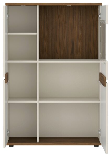 VITRÍNA, barvy ořechu, kašmírová, 90/135/38 cm Hom`in - Kredence a vitríny