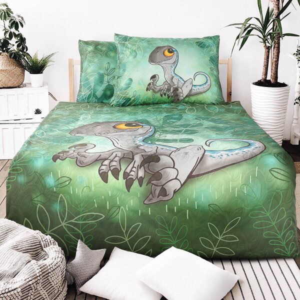 Povlečení Veba CARESSE tisk Dinosauřík Velikost: 140x200 cm + 70x90 cm
