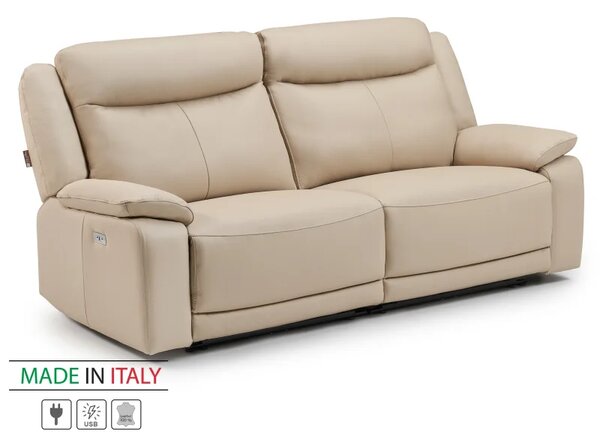 Kožená pohovka CONTINENTAL s elektrickou funkcí relax 3P, elektrické, cappuccino (cappuccino 313)