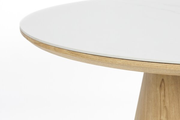 White Label Dubový jídelní stůl ALMIRA 180 x 90 cm s mramorovým dekorem