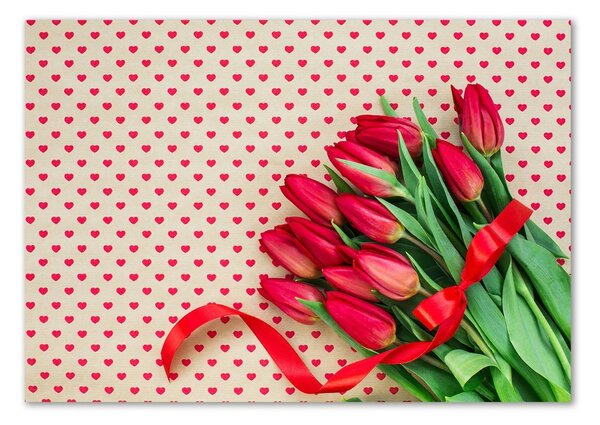 Foto obraz sklo tvrzené Tulipány srdce osh-104956051