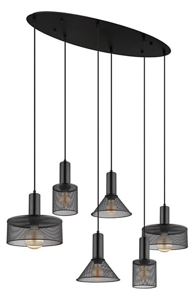 Globo 15648-6H - Lustr na lanku JEDD 6xE27/60W/230V černá