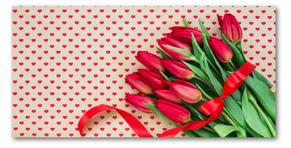 Foto obraz sklo tvrzené Tulipány srdce osh-104956051