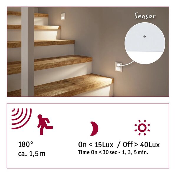 Paulmann LED vestavné svítidlo do zdi TSARO FOLLOWER hranaté 80x36mm 1W 230V Barva: Černá