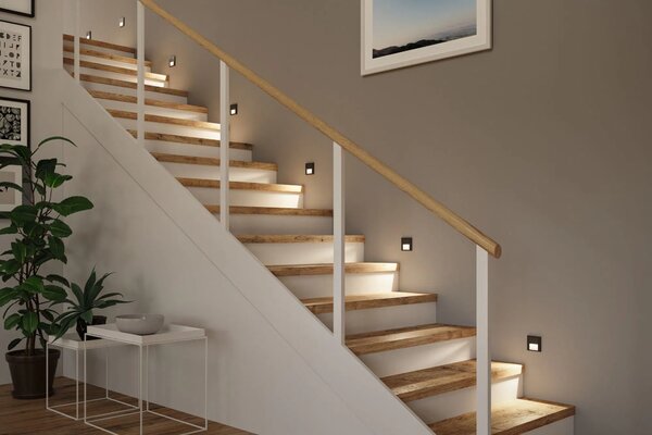 Paulmann LED vestavné svítidlo do zdi TSARO FOLLOWER hranaté 80x36mm 1W 230V Barva: Černá