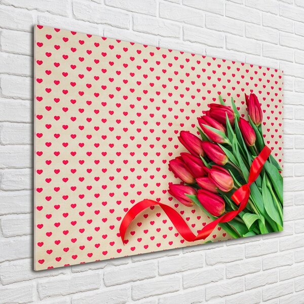 Foto obraz sklo tvrzené Tulipány srdce osh-104956051