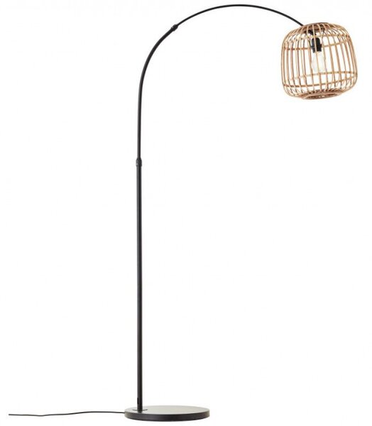 Brilliant 93178/76 Stojací oblouková lampa NIKKA přírodní ratan