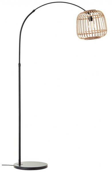 Brilliant 93178/76 Stojací oblouková lampa NIKKA přírodní ratan
