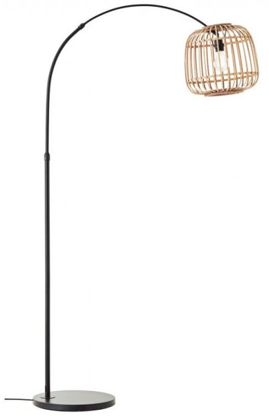 Brilliant 93178/76 Stojací oblouková lampa NIKKA přírodní ratan