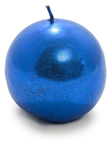 Sada 2 svíček koule CANDLE BALL BLUE 4,5 cm modrá