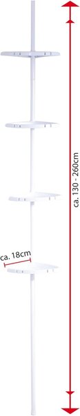 Ridder teleskopická police rohová 130-260 cm, 4 patrová, bílá 11081601