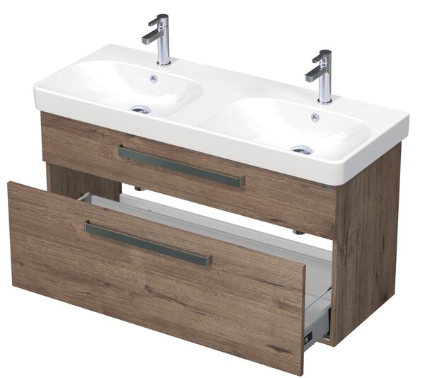 Intedoor Sonata skříňka s dvojumyvadlem 120 cm, dub Wellington, závěsná IN-200-120 D370