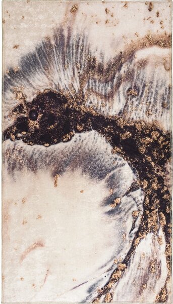 Krémovo-hnědý pratelný koberec běhoun 200x80 cm - Vitaus