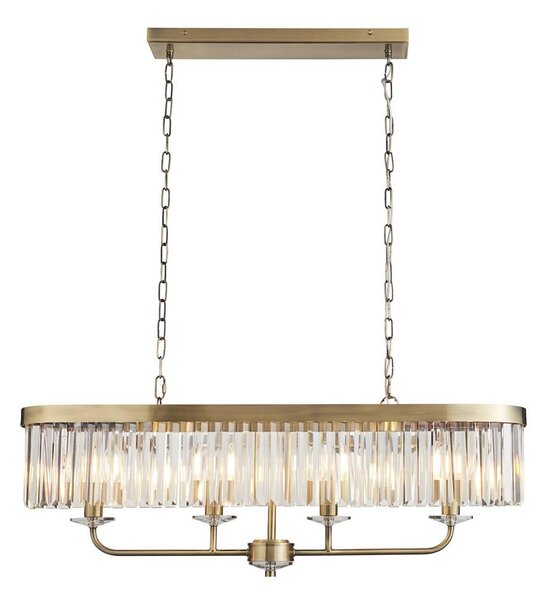 Endon 110539 - Lustr na řetězu CHESTERFIELD 4xE14/6W/230V mosaz