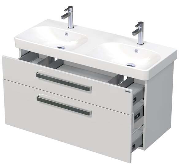 Intedoor Sonata skříňka s dvojumyvadlem Smyle Square 120 cm, bílá, závěsná IN-200-120