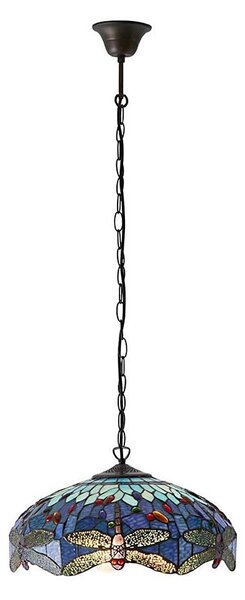 Endon 64080 - Lustr na řetězu Tiffany DRAGONFLY 3xE27/60W/230V pr. 41 cm