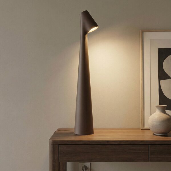 Stolní lampa Vibia, Africa, stmívatelné, Hnědá / Rezavá, Obývací pokoj, Kov, Design