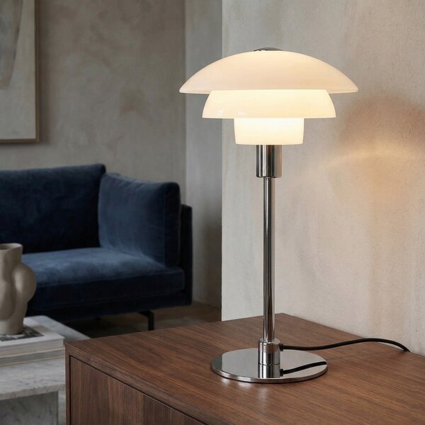 Stolní lampa Dyberg Larsen, Morph, Bílá, Obývací pokoj, Sklo, Design