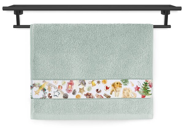 Dětský ručník Veba RUJANA tisk Tradice českých vánoc zelenošedá Velikost: 30x50 cm