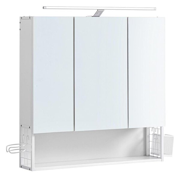LED Zrcadlová koupelnová skříňka SKY 70x70x16 cm 230V bílá