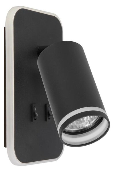 LED Nástěnné bodové svítidlo PIPE 1xGU10/10W/230V + LED/6W černá