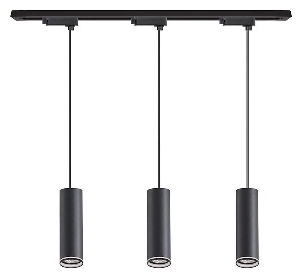 Lustr na lanku v lištovém systému PIPE 3xGU10/10W/230V černá