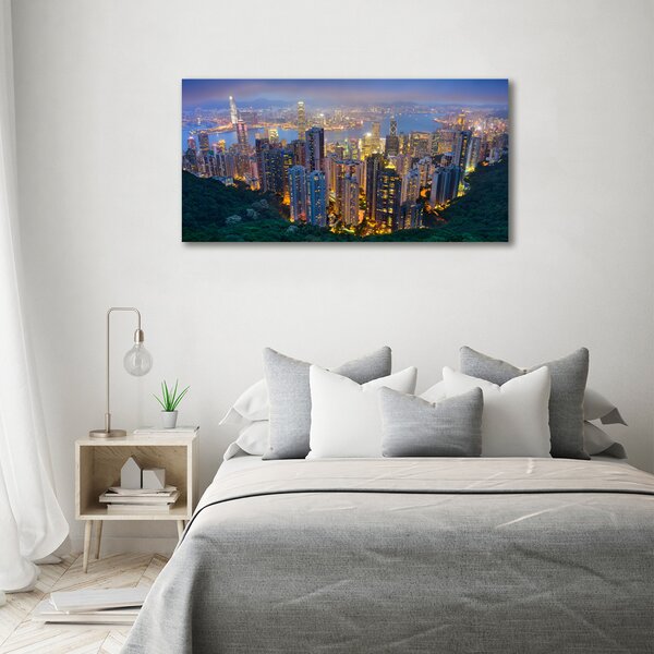 Foto obraz na plátně Noční Hongkong oc-106686696