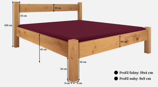 Flamel Postel One, Olše, 100x200 cm, Standard - Transparent
