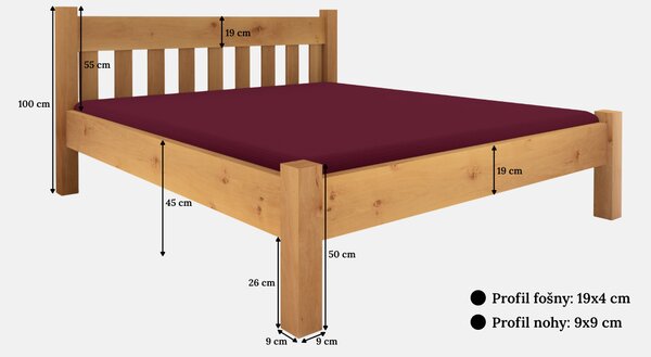 Flamel Postel New, Olše, 100x200 cm, Standard - Transparent