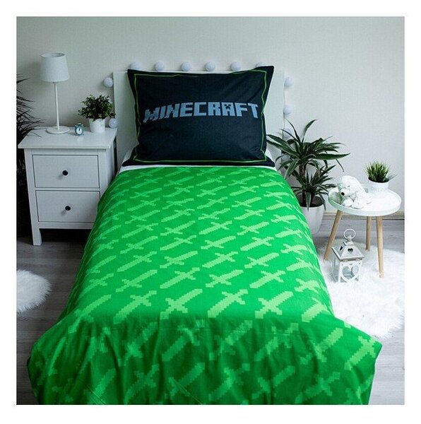 Bavlněné dětské povlečení na jednolůžko 140x200 cm Minecraft Survival Mode – Jerry Fabrics