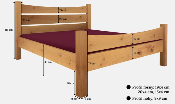 Flamel Postel Tokio, Olše, 100x200 cm, Standard - Transparent