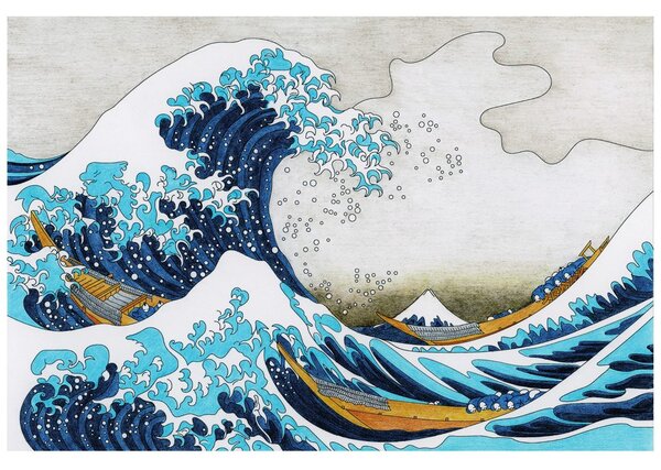 Tapeta reprodukce Velká vlna z Kanagawa - Kacušika Hokusai