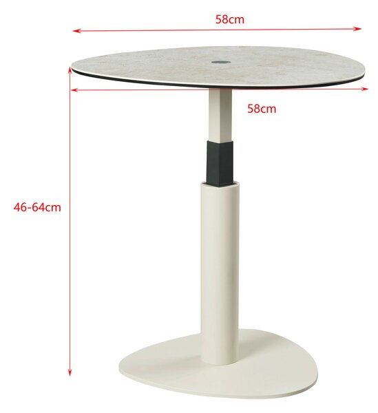 KONFERENČNÍ STOLEK, šedohnědá, šedobílá, kov, sklo, keramika, 58/58/46-64 cm Belluti - Konferenční stolky