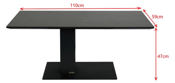 KONFERENČNÍ STOLEK, antracitová, černá, kov, keramika, kompozitní dřevo, 110/59/47-66 cm Dieter Knoll - Konferenční stolky