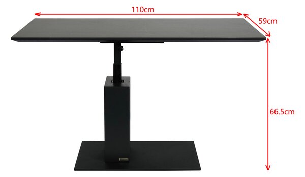 KONFERENČNÍ STOLEK, antracitová, černá, kov, keramika, kompozitní dřevo, 110/59/47-66 cm Dieter Knoll - Konferenční stolky